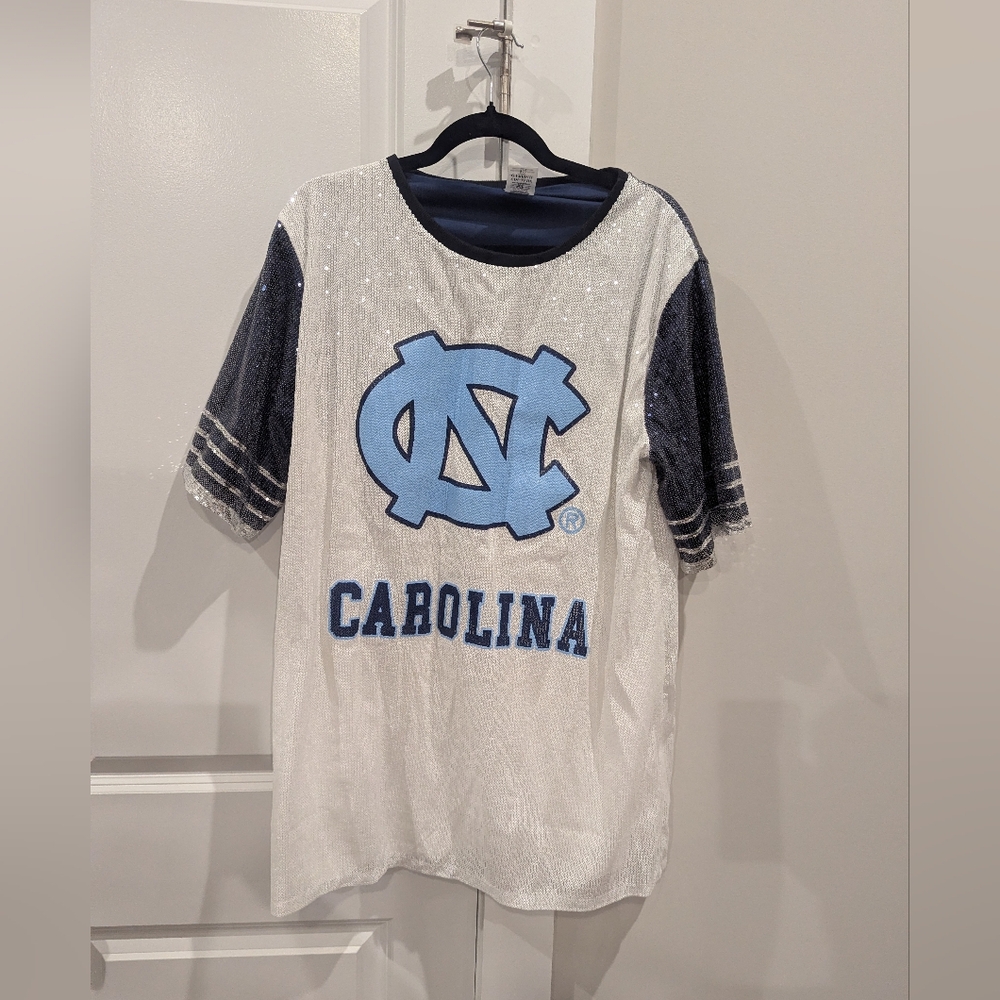 Women's UNC Sequin Jersey Top GameDay Couture